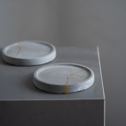 金継ぎ風コンクリートトレイ【アクセサリーソーサー】 6枚目の画像