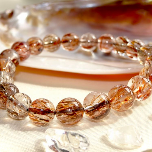 ゲーサイトマイカインクォーツ 天然石ブレスレット 稀少石