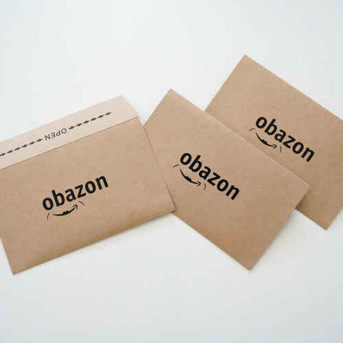 おもしろぽち袋 ◯◯azon封筒風【obazon】ぽち袋 3枚セット ぽち おもしろぽち袋 ◯◯azon封筒風【obazon】ぽち袋 3枚セット ぽち