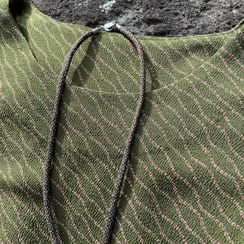 古布リメイク　フレンチスリーブチュニックワンピース　茶絣はこれでおしまい ワンランク上の着物リメイク教室 フレンチスリーブのチュニック