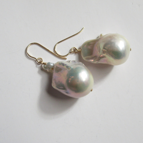 選べる5ペア】オイスターパール 大粒バロック真珠 ***(14kgf・Silver  