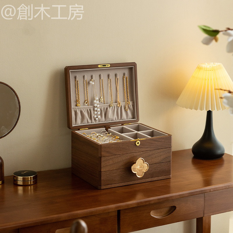 鏡中に舞う蝶 ジュエリーボックス アクセサリー収納 小物入れケース ストレージボックス 木製 インテリア