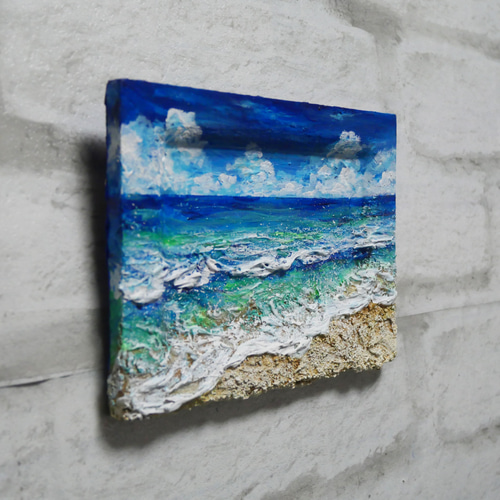 油絵 油彩 油彩画 絵 絵画 ミニ絵画【真夏の海】 絵画 HR 通販