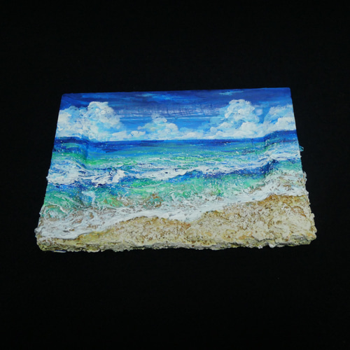 油絵 油彩 油彩画 絵 絵画 【砂浜の海】ミニ絵画 油絵 油彩 油彩画 絵 絵画 【海の砂浜】ミニ絵画 絵画 HR 通販