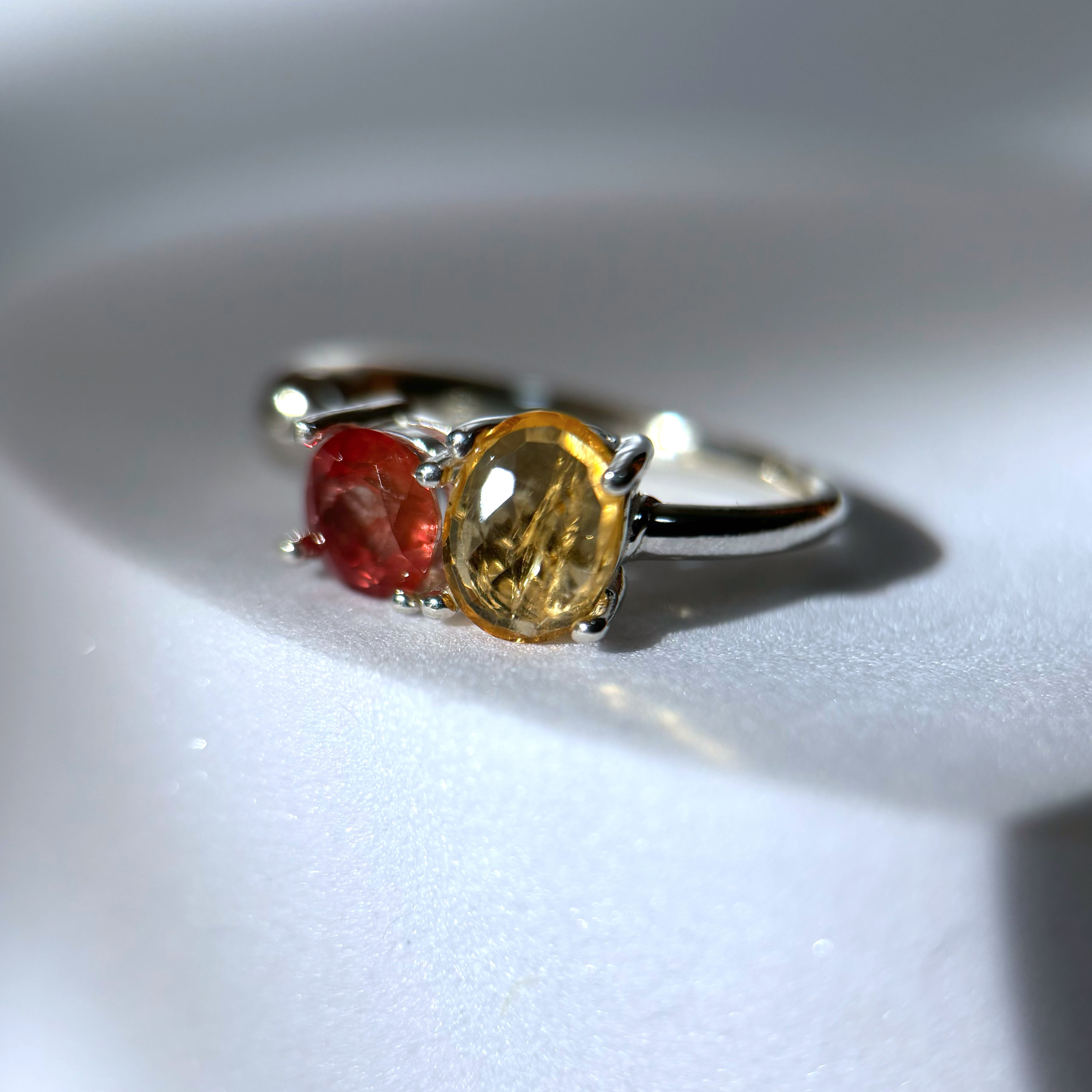 【受注制作】一点物 ＊ インペリアルトパーズとアンデシンのフォークリング