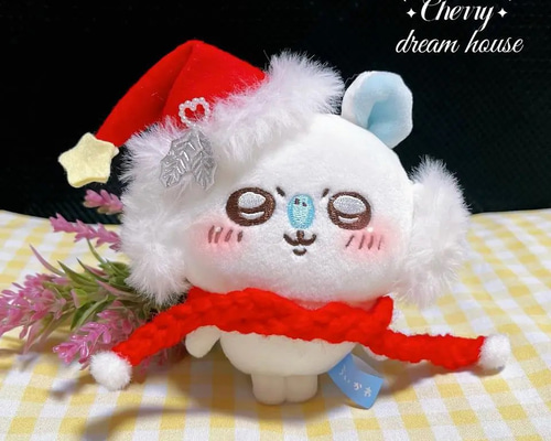 ちいかわ　うさぎ冬の装いぬいぐるみ　マフラー ぬい服 10cm クリスマス サンタクロース マフラー ちいかわ