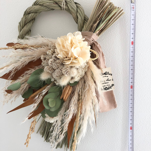 2025しめ縄飾り ドライフラワー しめ縄リース 正月 しめ飾り しめ縄