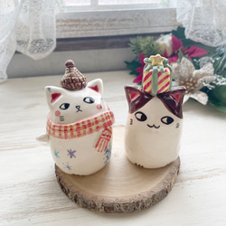 陶器のクリスマスツリー オーナメントセット【4個セット】 ガーランド