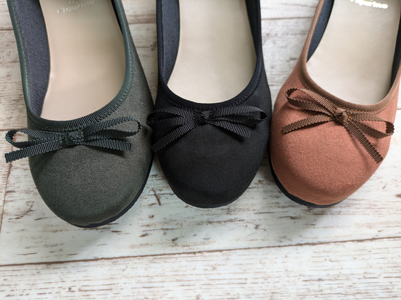 在庫限りの大特価!!!　☔晴雨兼用☀・撥水スエード・バレエシューズ　 6枚目の画像