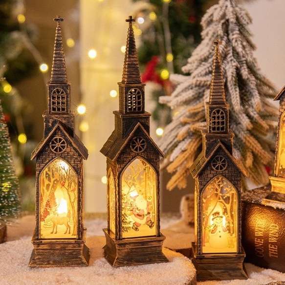 クリスマス トナカイ サンタ 置物 アクリル オブジェ ライト