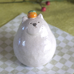 ニャンコの鏡餅風置物 2枚目の画像