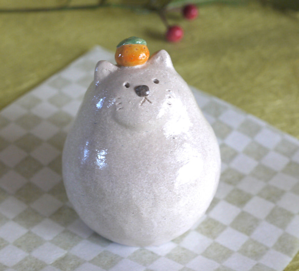 ニャンコの鏡餅風置物 2枚目の画像
