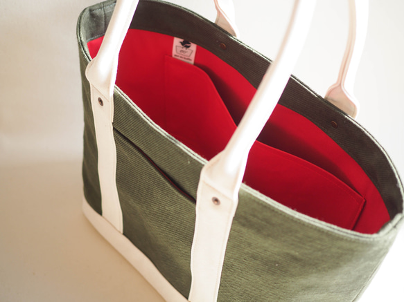 ＊受注制作＊色合わせお好み　しかくトート carre(カレ) 7枚目の画像