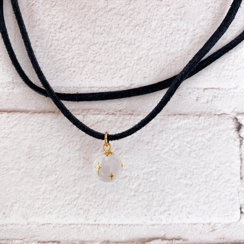 レジンネックレスNo.0201 ホワイトオパール風ネックレス、リング