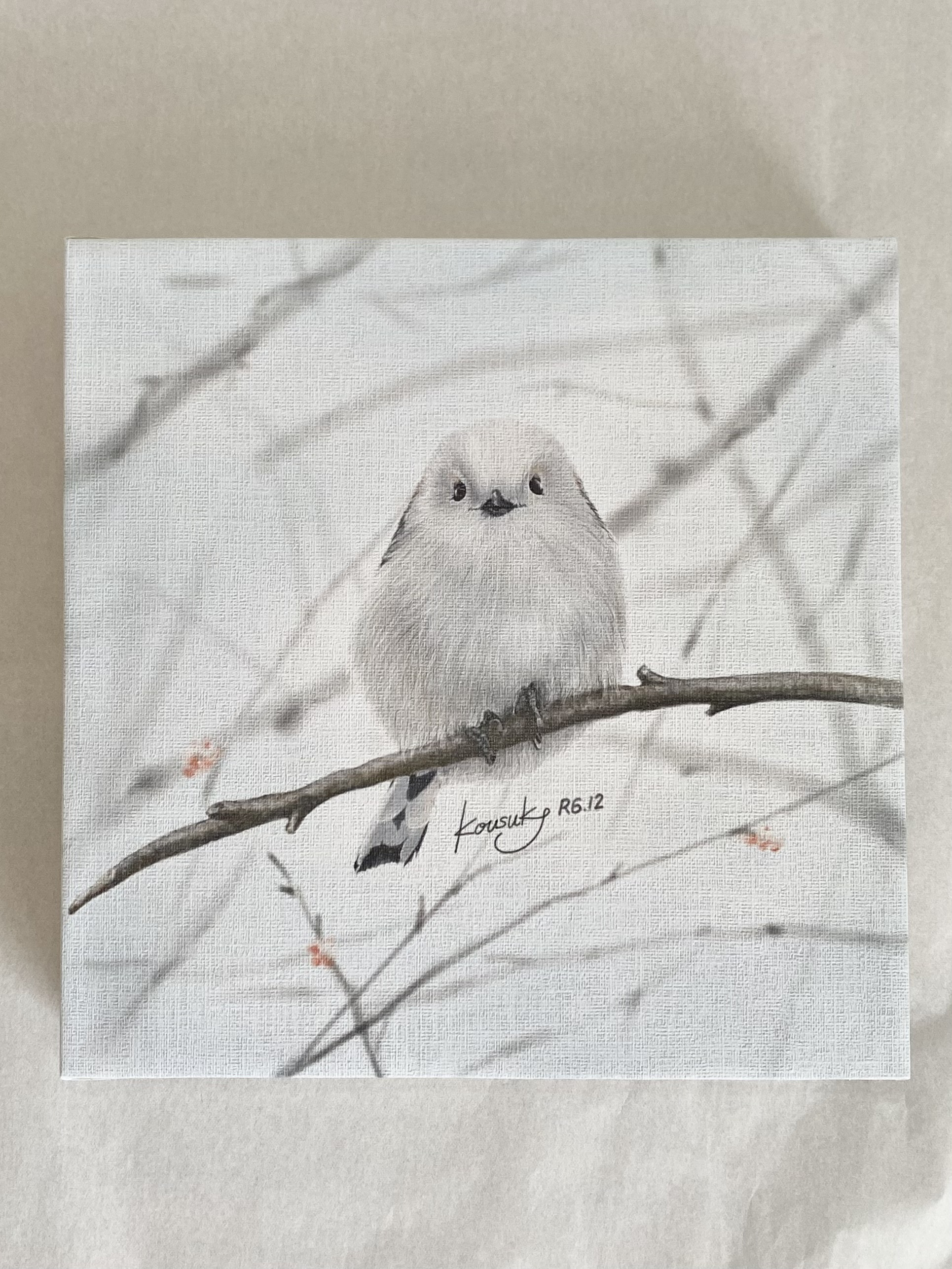 一番の 新作 赤い実とシマエナガのアートパネル 絵画 ansaku 通販 絵画