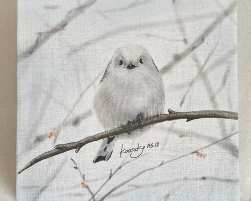 油絵【シマエナガ】アマリリスさん専用 油絵【シマエナガ】アマリリスさん専用 - メルカリ