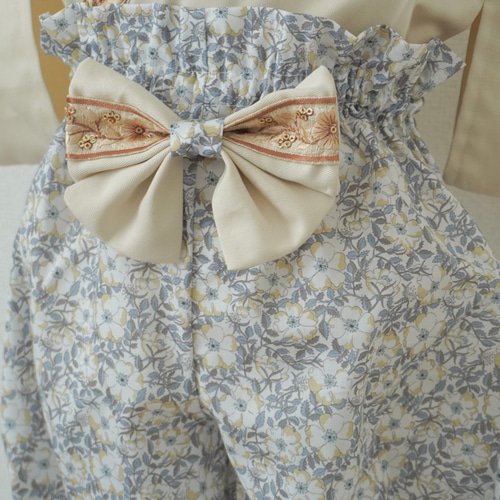 ベビー袴✨即日発送可能、送料無料✨リバティ インド刺繍リボン 100日