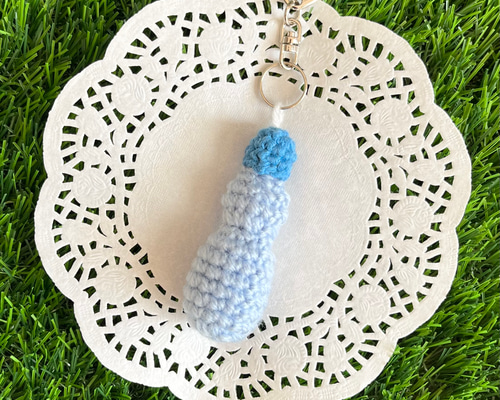 あみぐるみ キーホルダー 受注作製】ブタちゃんB あみぐるみ ハンドメイド キーホルダー