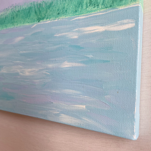 優しい空✴︎絵画 アクリル画 月 空 夕暮れ 夜 風景 綺麗 可愛い 