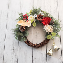 2wayクリスマス＆お正月のリース(約30cm) リース ndana 通販 18620494