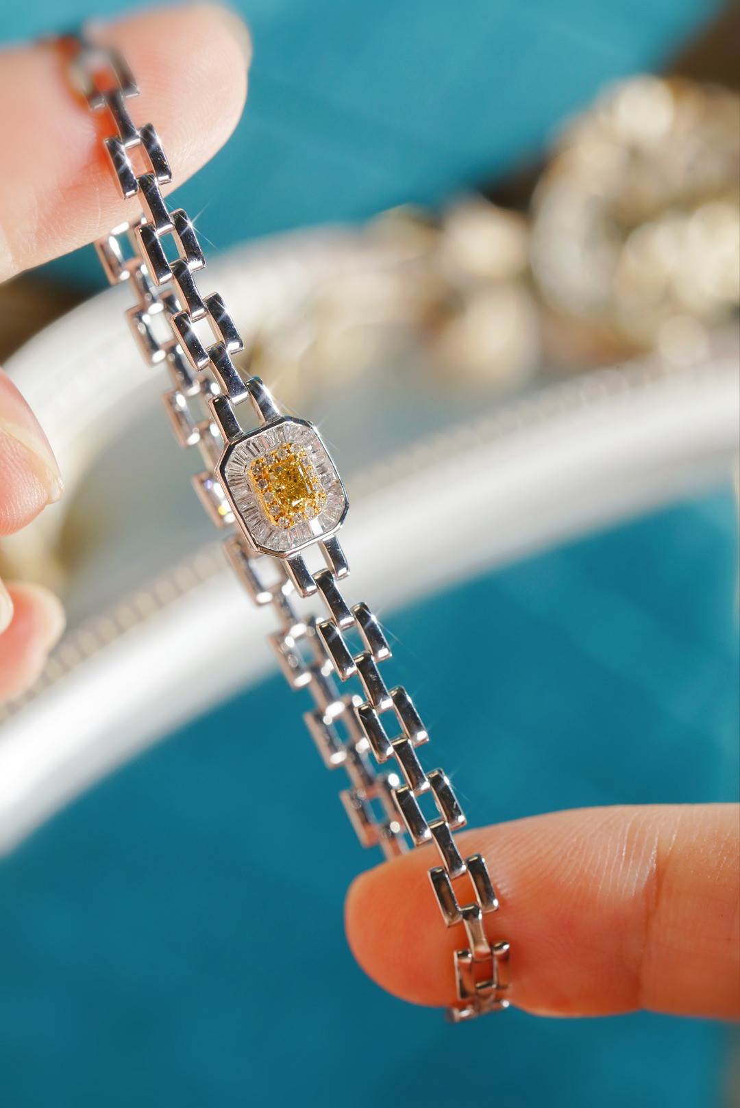 イエローダイヤモンド付きブレスレットk18