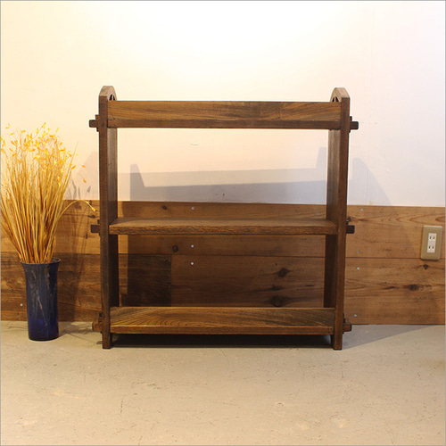 レトロ けやき 飾り棚 木製ラック オープンシェルフ付き 【公式通販】