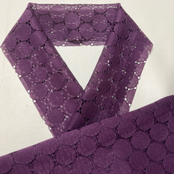 刺繍レース付き重ね衿　フリルレース半衿　うす紫半衿　レース帯揚げ　豪華お飾り　他 刺繍レース付き重ね衿 フリルレース半衿 うす紫半衿 レース