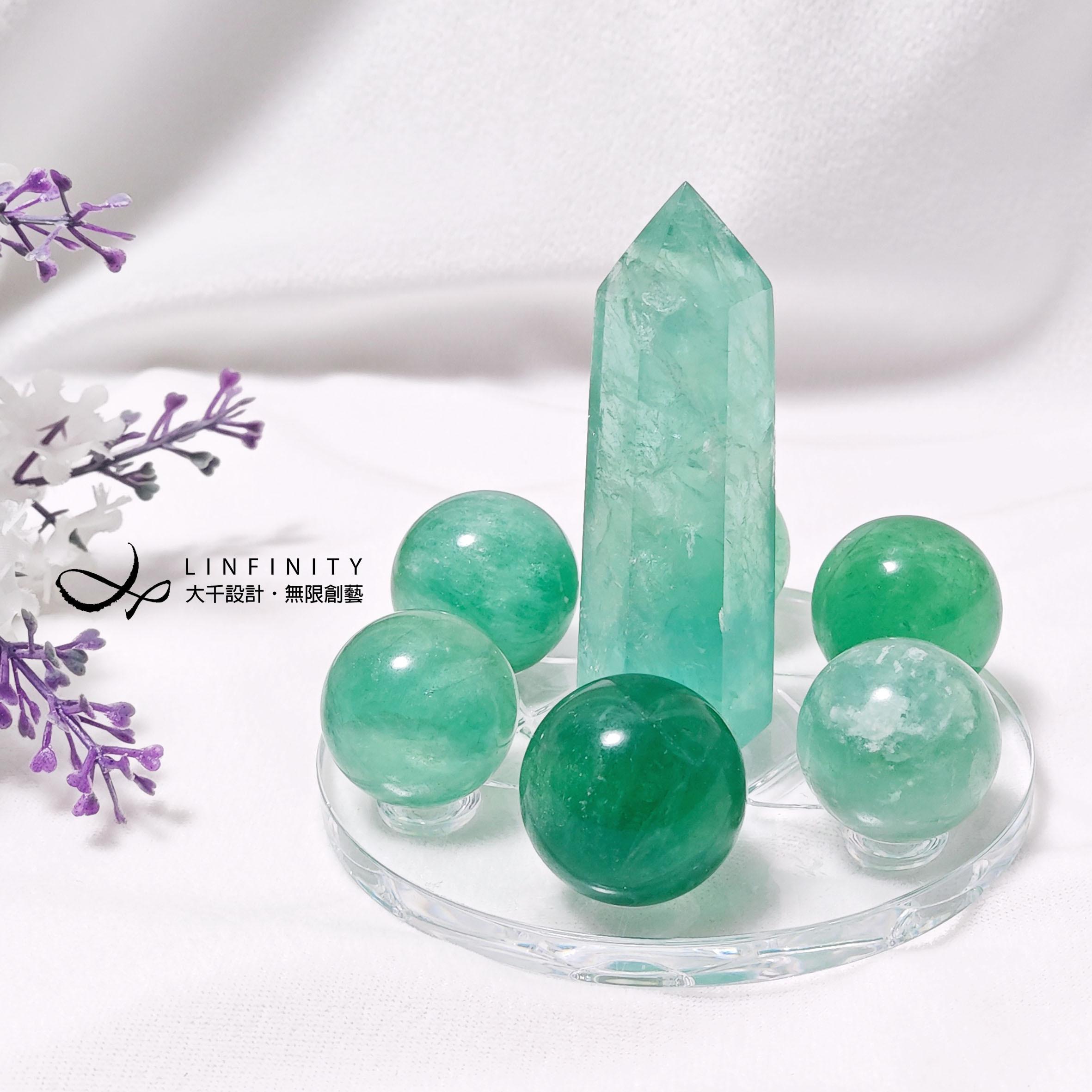 ✦❀ 新年をお迎えください | 宝石 50% オフ ❀✦ 最高級グリーンフローライト 叡智、富、虹の玉、すべてを包括する一柱天を