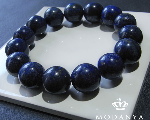8/30まで値下★希少★14mm【ラピスラズリ】ブレスレット beads578]ラピスラズリ14mm ブレスレット 15粒 ブレスレット