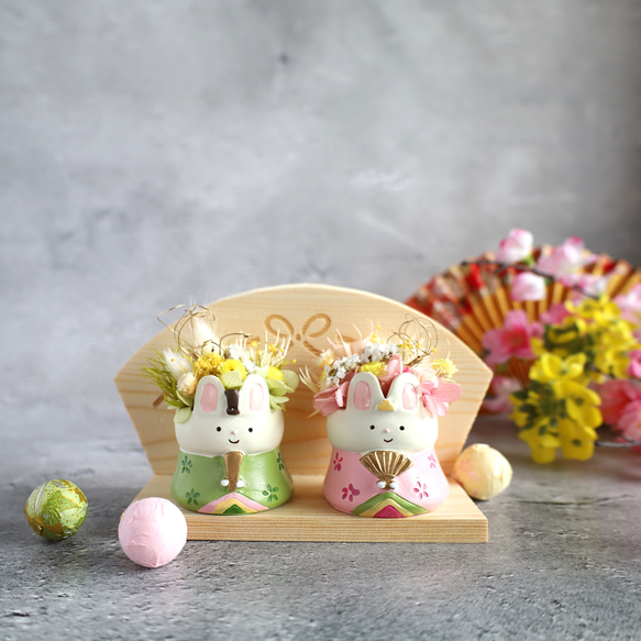 hinaうさちゃん❀春色小町 うさぎ 桃の節句 おひなさま ひな祭り