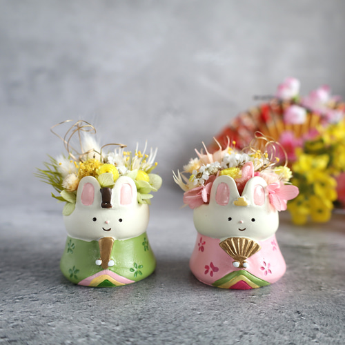 hinaうさちゃん❀春色小町 うさぎ 桃の節句 おひなさま ひな祭り