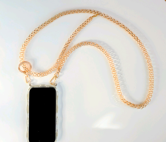 大人可愛い⭐️スマホショルダーストラップ【ゴールド】 きらきら輝く