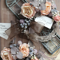 ☆月ぽんページ☆バラとブドウの葡萄のチャーム入豪華特大リース♪♪☆* ぶどう - リースの人気通販 | minne byGMOペパボ 国内最大級の