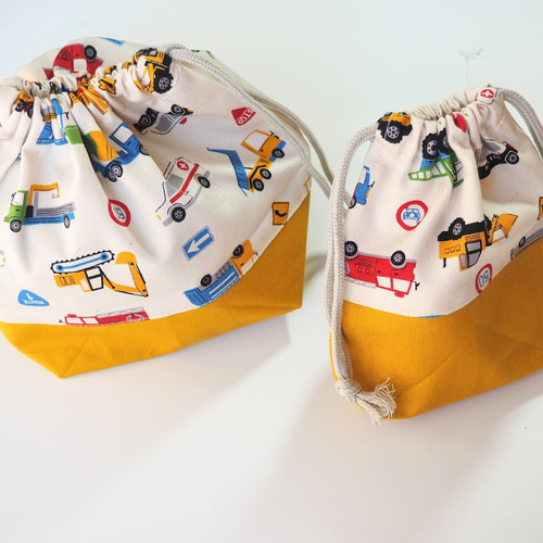 はたらく車☆選べる入園入学セット☆レッスンバッグ・靴袋セット