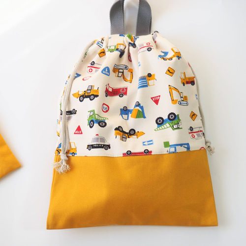 はたらく車☆選べる入園入学セット☆レッスンバッグ・靴袋セット