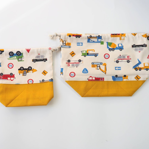 はたらく車☆選べる入園入学セット☆レッスンバッグ・靴袋セット