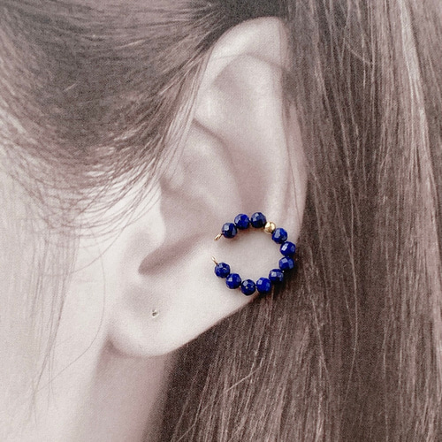 片耳 《14kgf》ラピスラズリイヤーカフ 9,12月誕生石 宝石質 天然石