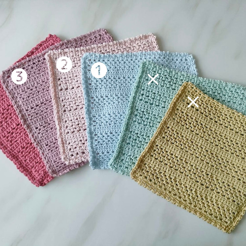 basic】かぎ針編みコットンハンカチ ハンカチ・手ぬぐい Crochet