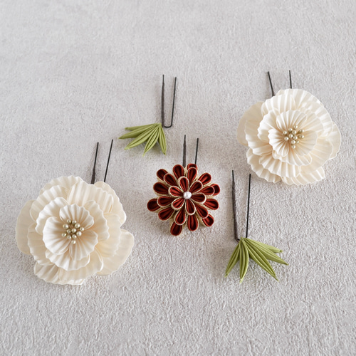 専用　新品　七五三　簪　つまみ細工花簪　Uピン簪 3888f2c5fd1371a142bf0d2d300e3b