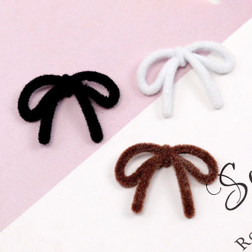 M10188 18個 リボンパーツ フロッキーパーツ リボン 合金製 約14×20mm