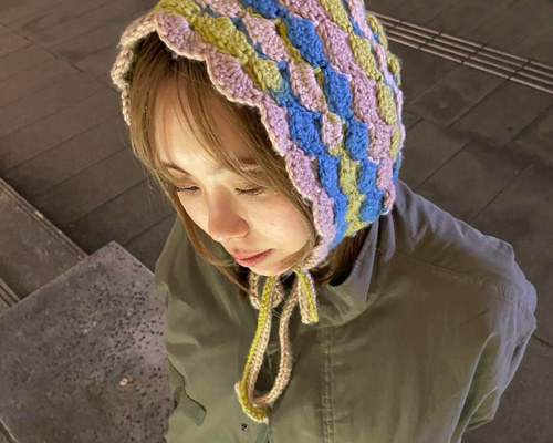 オーダー【ボンネットハット】ニット帽 ハンドメイド 毛糸 帽子 個性的 ファー 23620901ecc1077d61f8318ddf40cf