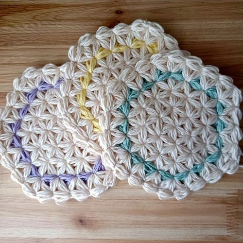 リフ編み ポットマット/鍋敷き（S） 鍋敷き La fleche ラ