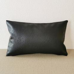 再入荷] ヴィンテージ風 ブラック 合皮レザー クッションカバー 45×45