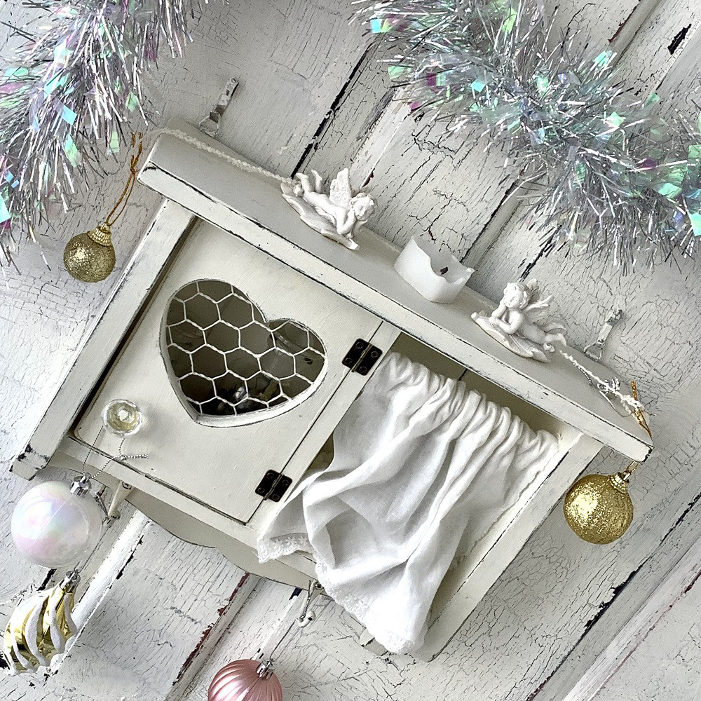 【現品・１点在庫あり】小振りで可愛いウォールシェルフ・シャビーホワイト・フレンチカントリー・フレンチシャビー(#11)