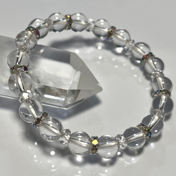 【NEW】【4月誕生石】水晶　パワーストーン　ブレスレット 楽天市場】【日本銘石デザインブレスレット】 静岡水晶 【4月