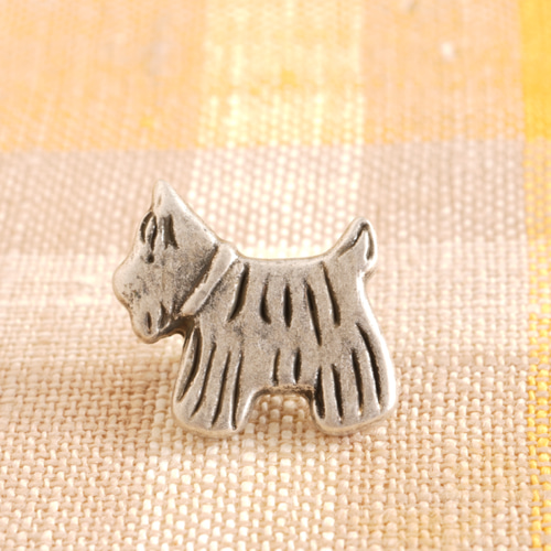 2個) 15mm テリアのボタン フランス製 プラスチック 犬 ボタン