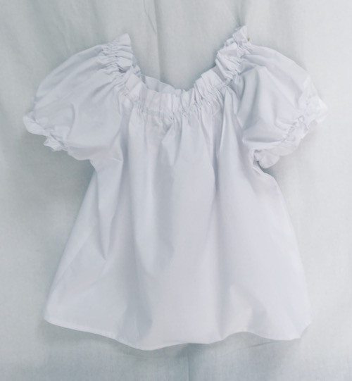 ラグランパフスリーブ ブラウス フリーサイズブラウス（ホワイト　無地）[hb-159]