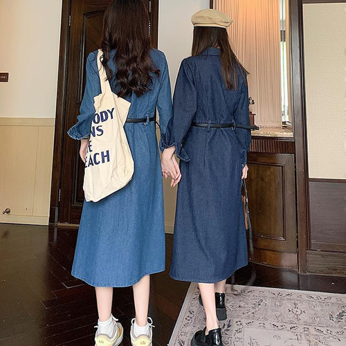 デニム　ワンピース　ダメージ　大きいサイズ レディース 秋冬　春 新品 長袖 大きいサイズ デニム ワンピース レディース 秋冬 長袖 新品 春