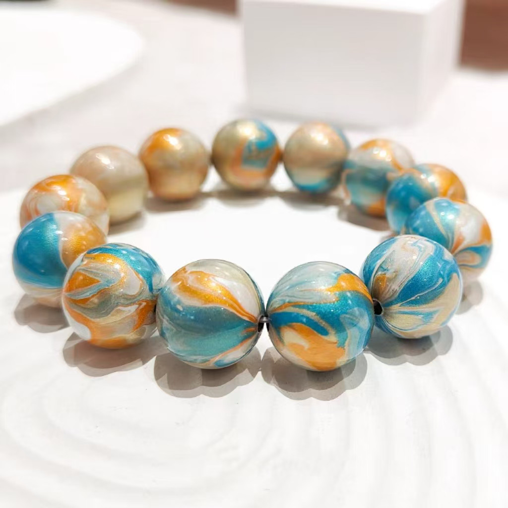 ハンドメイド ブレスレット バングル 漆器 漆塗り 月と海 リストバンド 古代の技術 黒檀 誕生日 周年記念日 結婚祝い