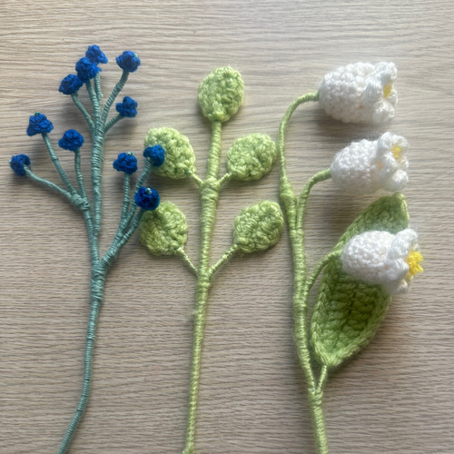 かぎ針編み フラワーブーケ ブルー系 あみぐるみ M 通販 18623676